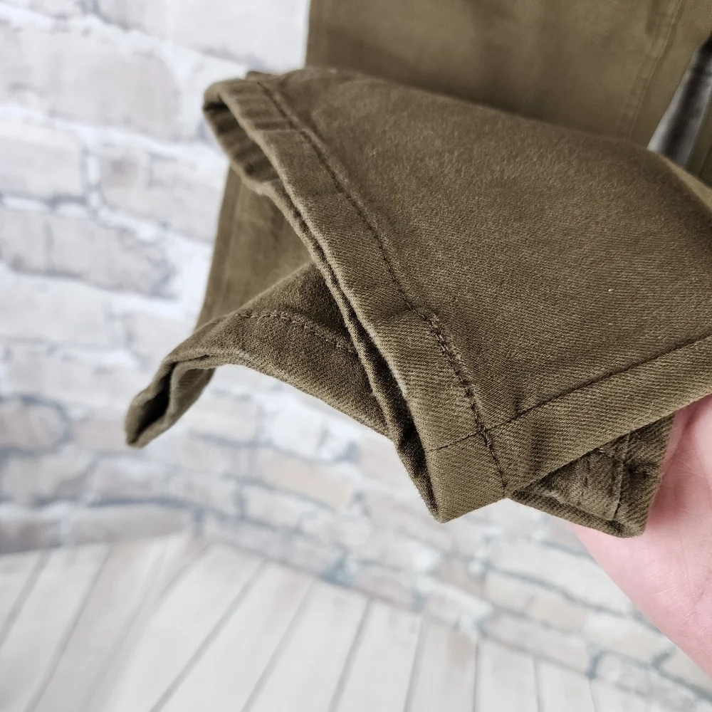OAK + FORT Cotton Twill Ankle Pant Straight Leg Tobacco Size 32 - Picture 8 of 9